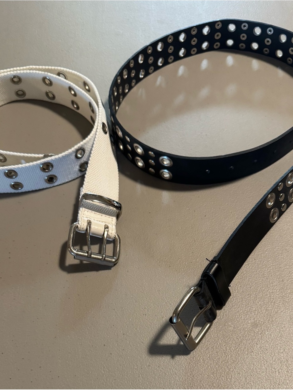 2 pc. Double-Row Belts White and Black L